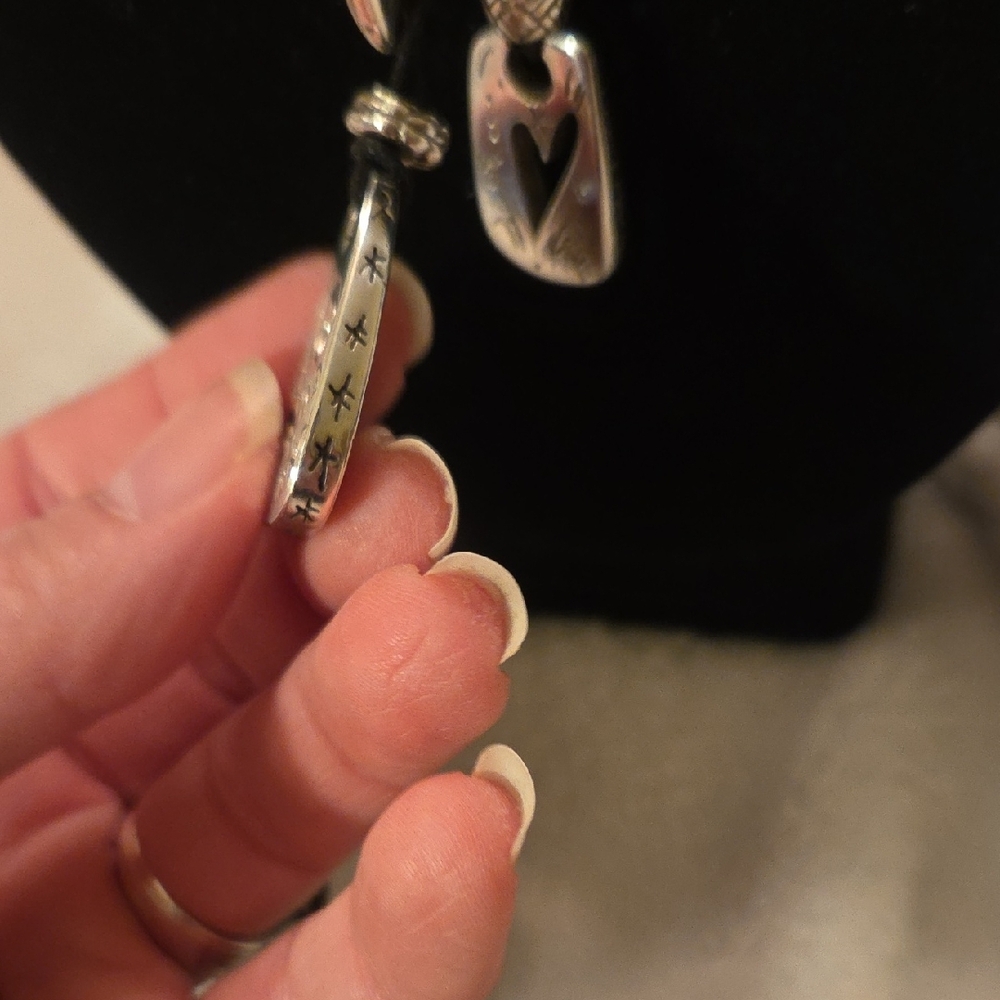 Brighton Black and Silver 3 Heart Necklace Set & Matching Earrings - Picture 7 of 8